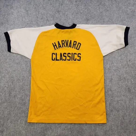 Vintage 70s‎ Harvard Classics T Shirt Mens Large College Basketball Russell USA